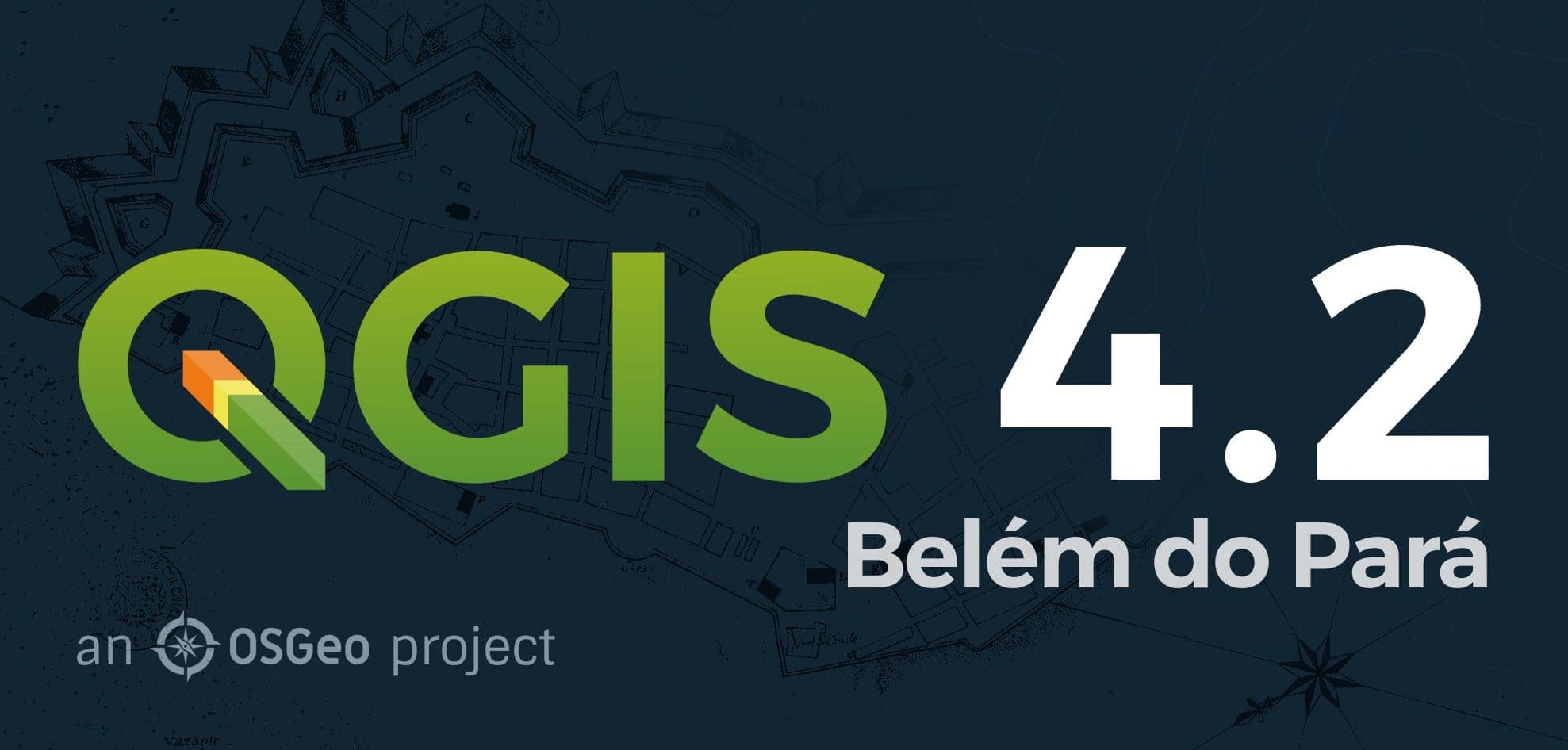 ekran powitalny QGIS 4.2 Belém do Pará - źródło: repozytorium qgis/QGIS